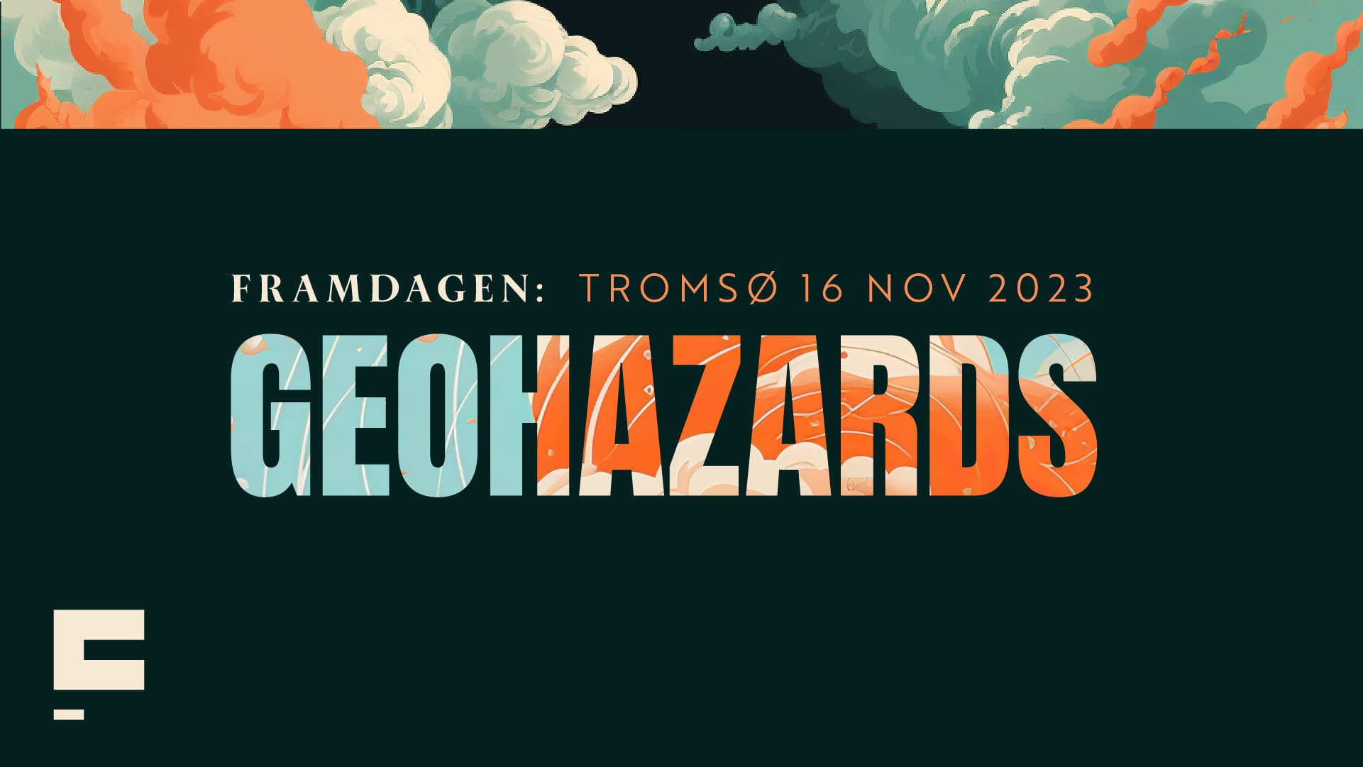 Plakat for Framdagen, tema er Geohazards